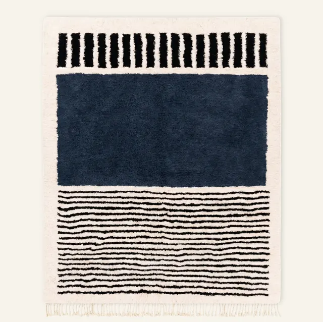 Tapis Beni Ouarain Boulemane bleu — tapis beni ouarain