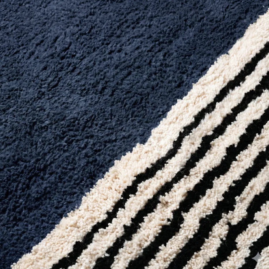 Tapis Beni Ouarain Boulemane bleu, vue 4 sur 7