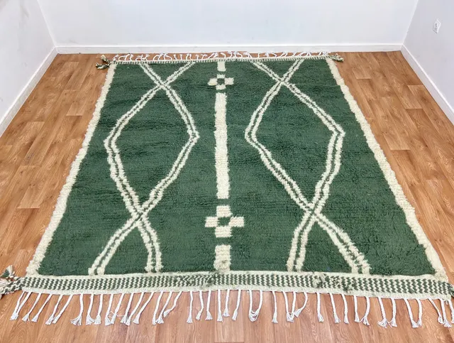 Tapis Beni Ouarain Debdou vert — tapis beni ouarain
