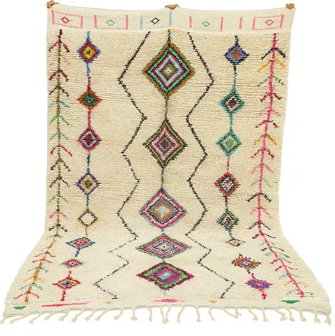 Tapis Beni Ouarain Dihya multicolore à losanges — tapis beni ouarain