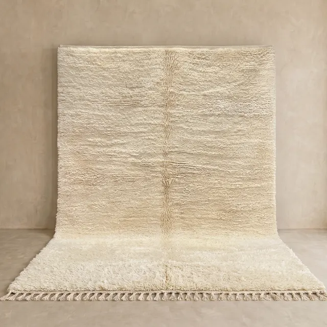 Tapis Beni Ouarain Ghdat crème uni — tapis beni ouarain