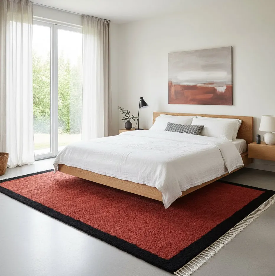 Tapis Beni Ouarain Ghilas rouge, vue 7 sur 7