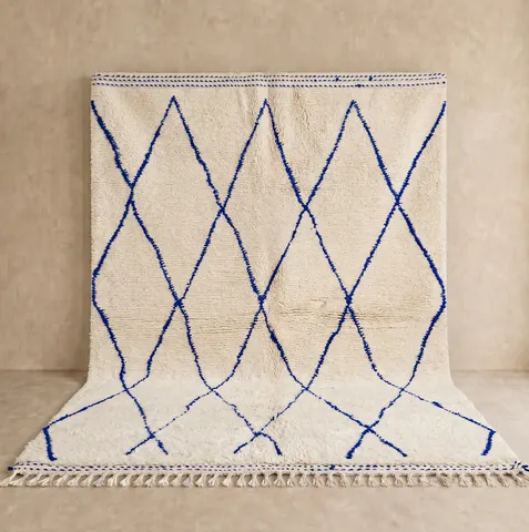 Tapis Beni Ouarain Guelmim bleu — tapis beni ouarain