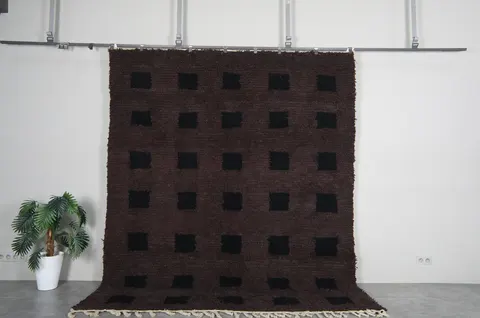 Tapis Beni Ouarain Guelmim marron et noir — tapis beni ouarain