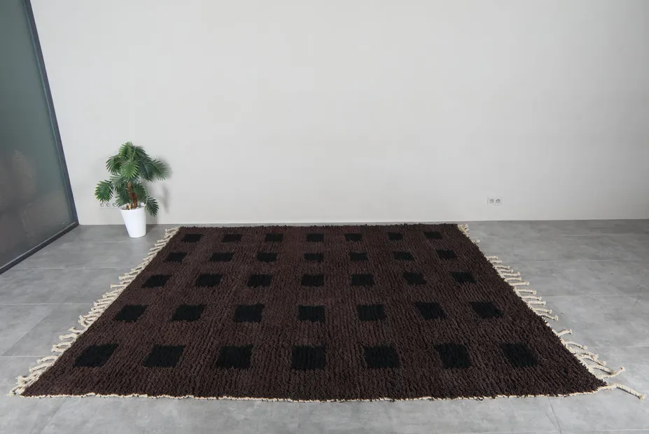 Tapis Beni Ouarain Guelmim marron et noir, vue 5 sur 7