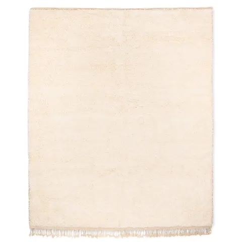 Tapis Beni Ouarain Igherm beige et blanc uni — tapis beni ouarain