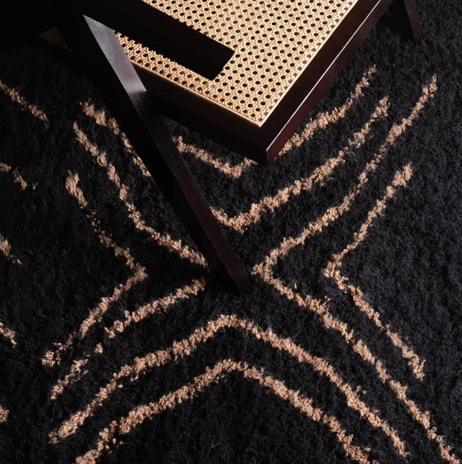 Tapis Beni Ouarain Imilchil beige et blanc, vue 6 sur 7