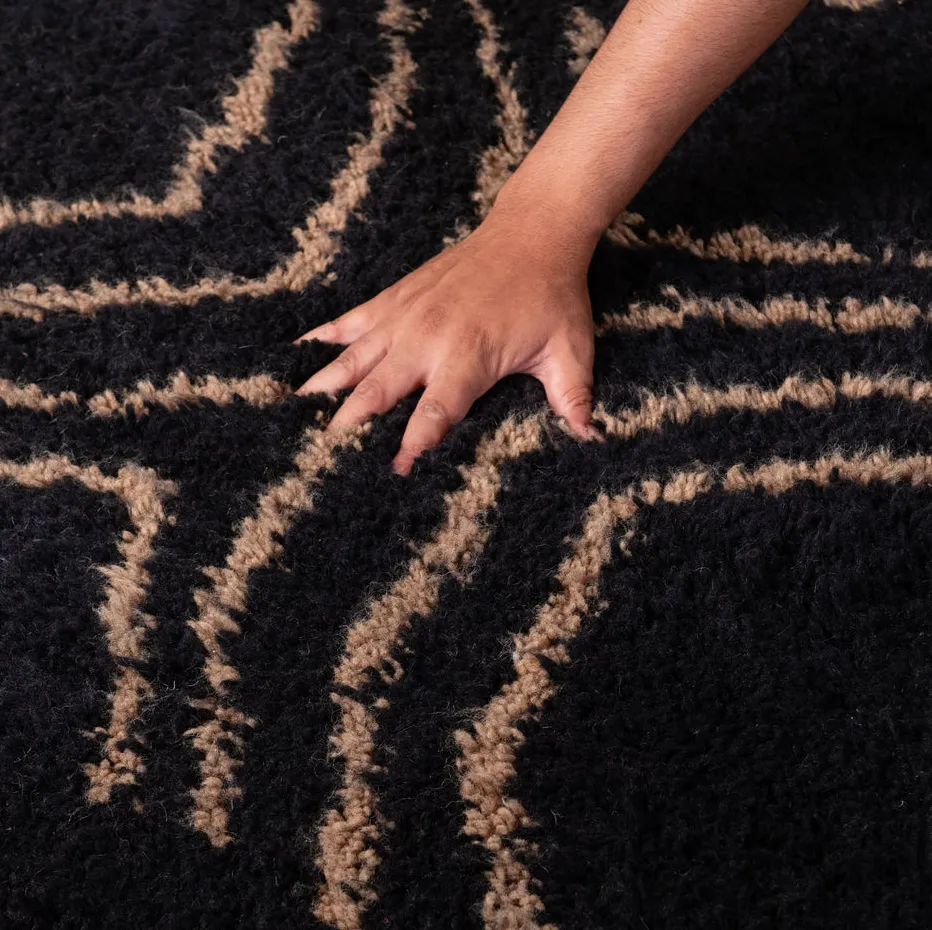 Tapis Beni Ouarain Imilchil beige et blanc, vue 7 sur 7