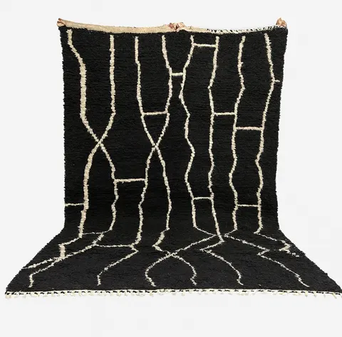 Tapis Beni Ouarain Imilchil noir — tapis beni ouarain
