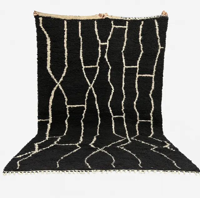 Tapis Beni Ouarain Imilchil noir — tapis beni ouarain
