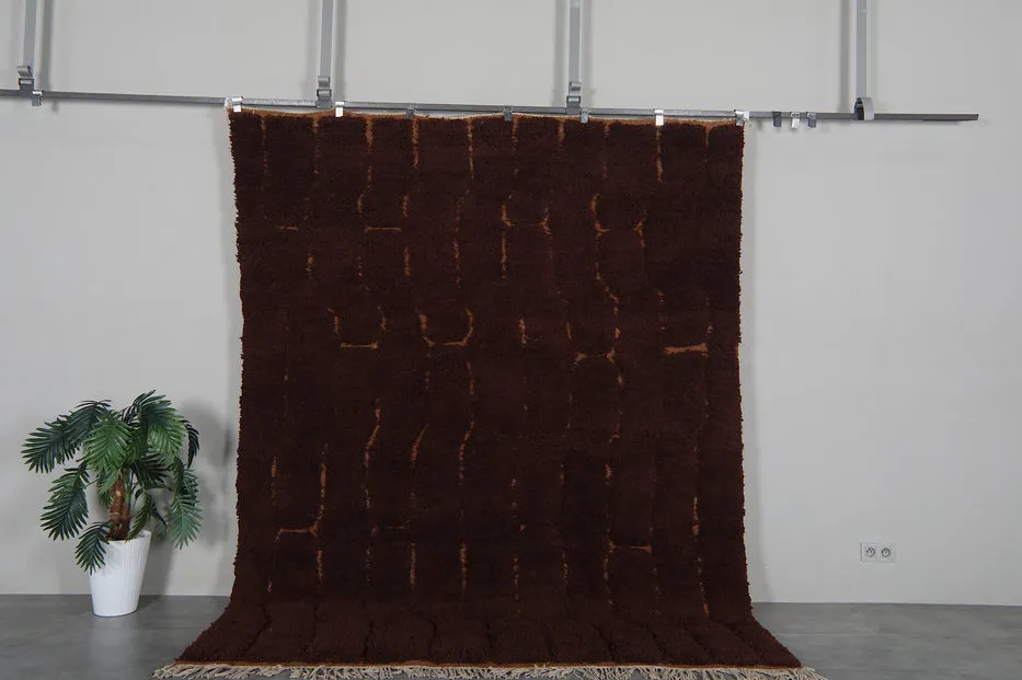 Tapis Beni Ouarain Imsouane marron — tapis beni ouarain tissé à la main