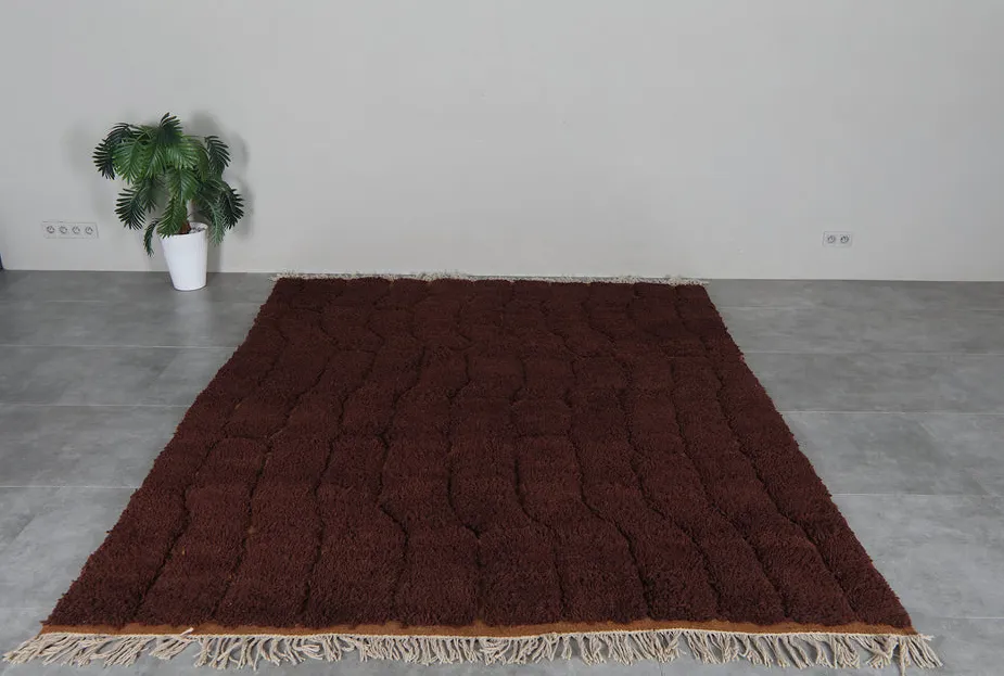 Tapis Beni Ouarain Imsouane marron, vue 3 sur 7