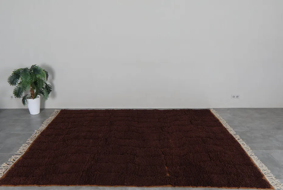 Tapis Beni Ouarain Imsouane marron, vue 5 sur 7