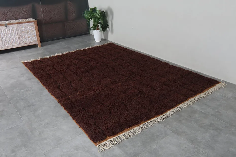 Tapis Beni Ouarain Imsouane marron, vue 6 sur 7