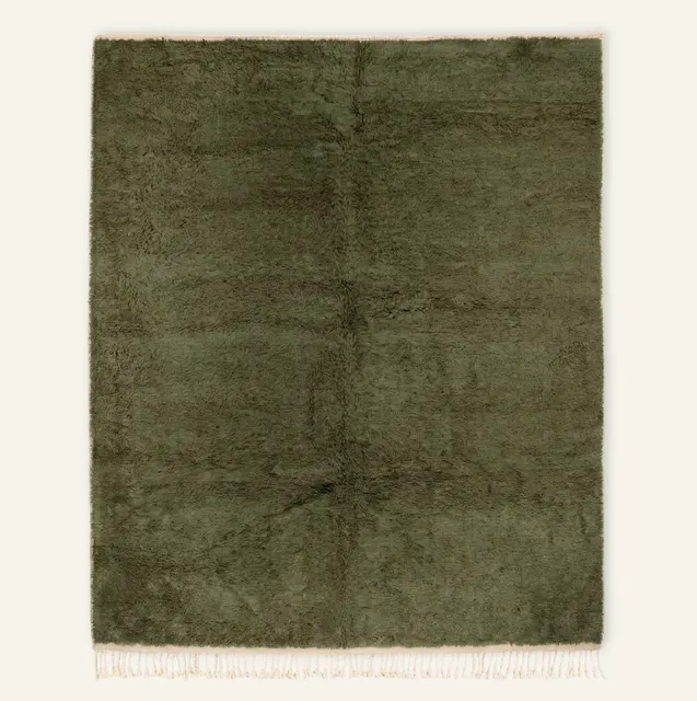 Tapis Beni Ouarain Itzer vert et beige — tapis beni ouarain
