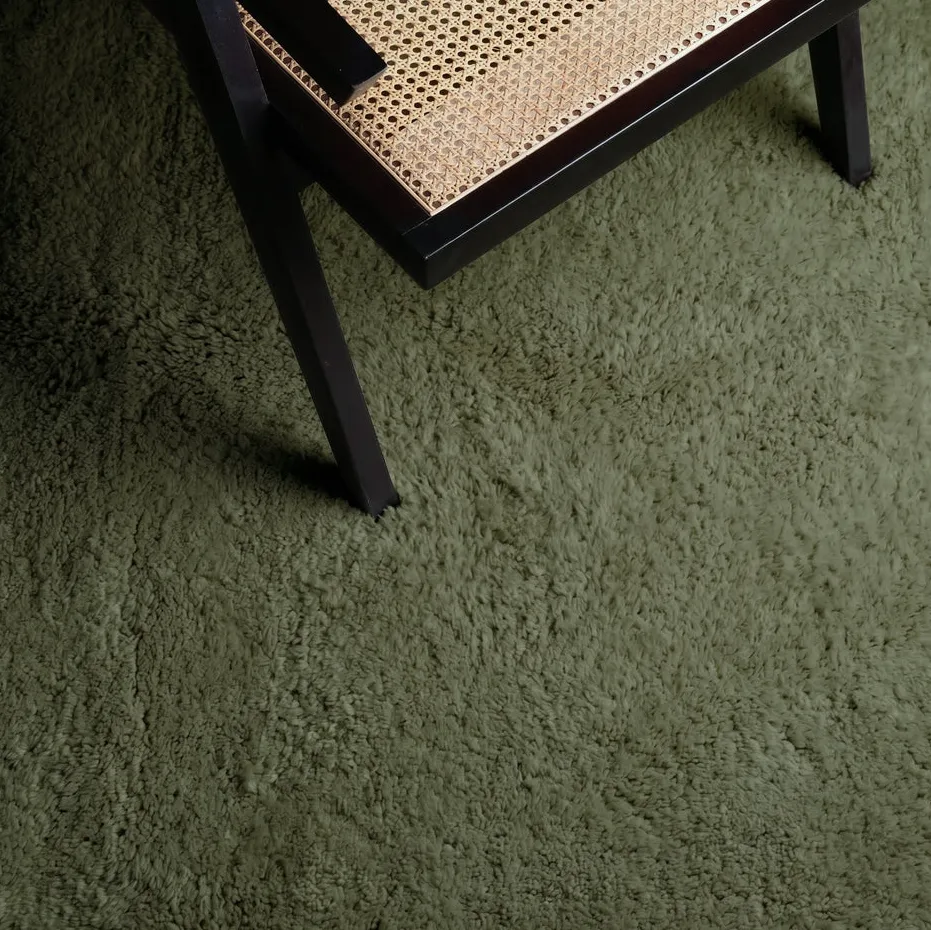 Tapis Beni Ouarain Itzer vert et beige, vue 4 sur 6