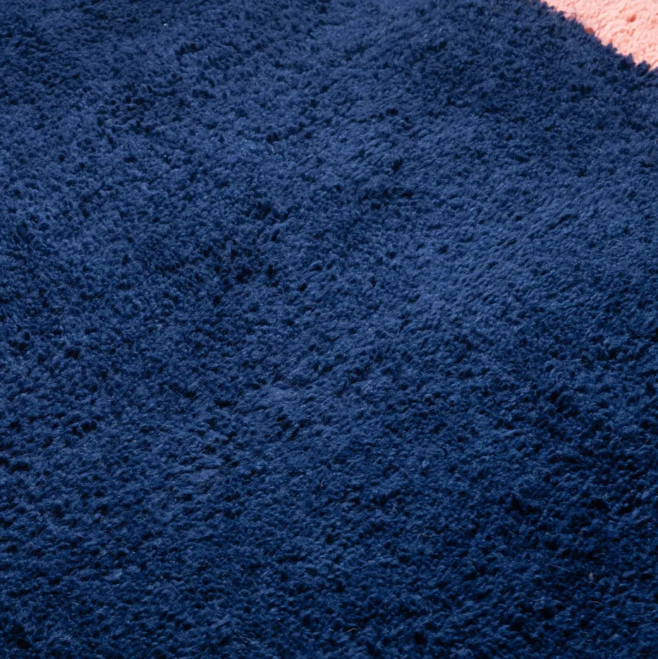 Tapis Beni Ouarain Ksiba bleu et rose, vue 4 sur 7