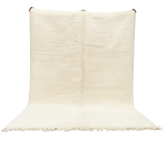 Tapis Beni Ouarain Nfis crème uni — tapis beni ouarain