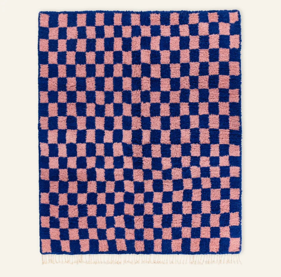 Tapis Beni Ouarain Nfis rose — tapis beni ouarain tissé à la main