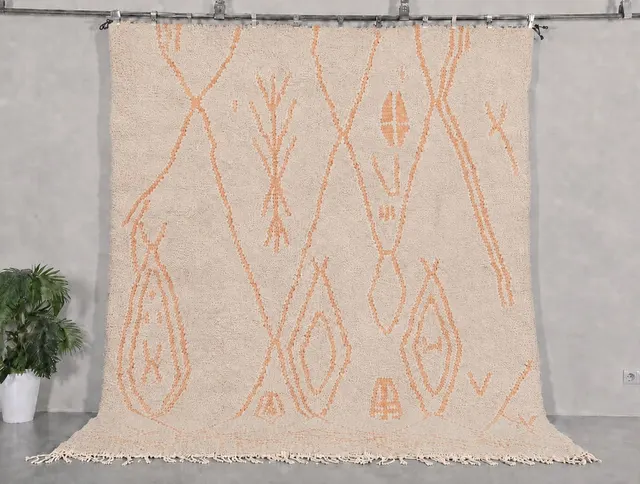 Tapis Beni Ouarain Ouezzane beige — tapis beni ouarain