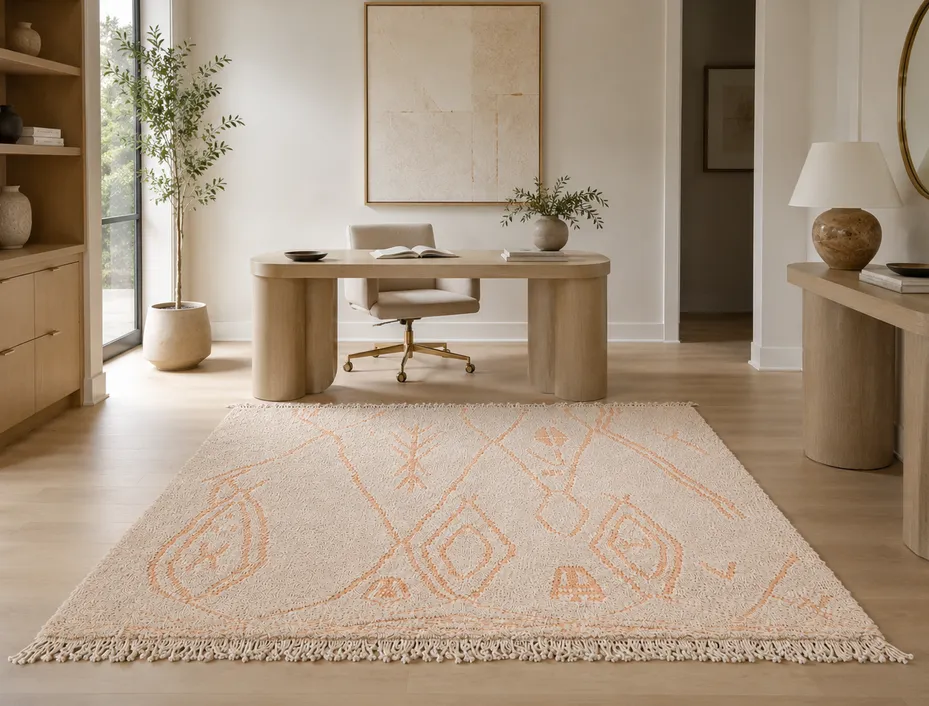 Tapis Beni Ouarain Ouezzane beige, vue 7 sur 7