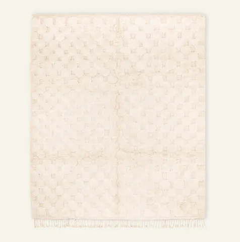 Tapis Beni Ouarain Oukaïmeden beige et blanc — tapis beni ouarain