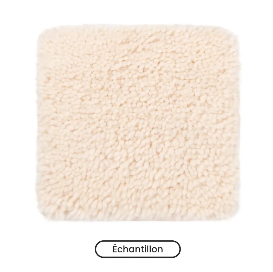 Tapis Beni Ouarain Oukaïmeden blanc aux motifs géométriques, vue 7 sur 7