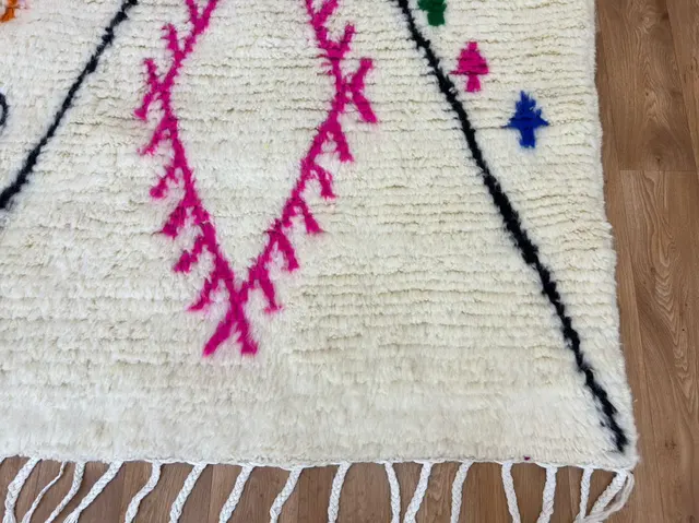 Tapis Beni Ouarain Oukaïmeden multicolore à losanges — tapis beni ouarain