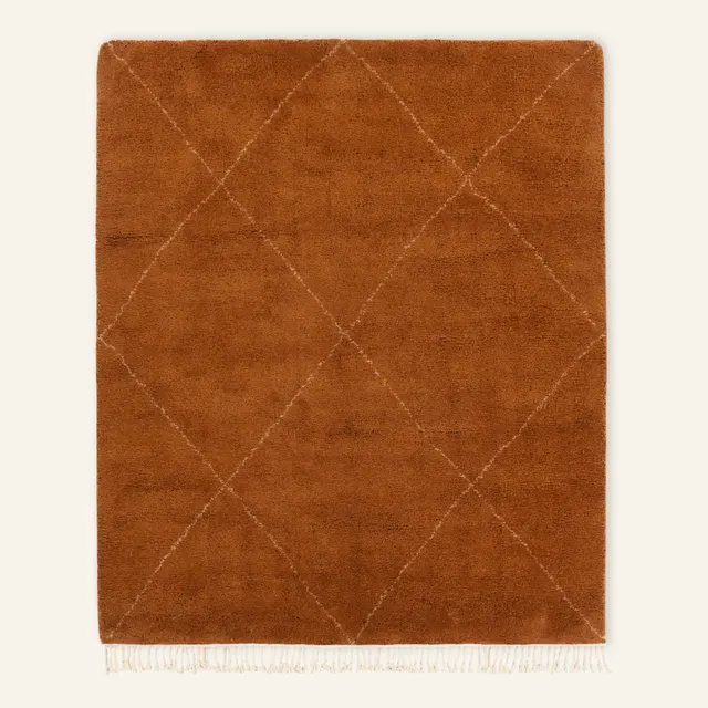 Tapis Beni Ouarain Oulmès marron — tapis beni ouarain