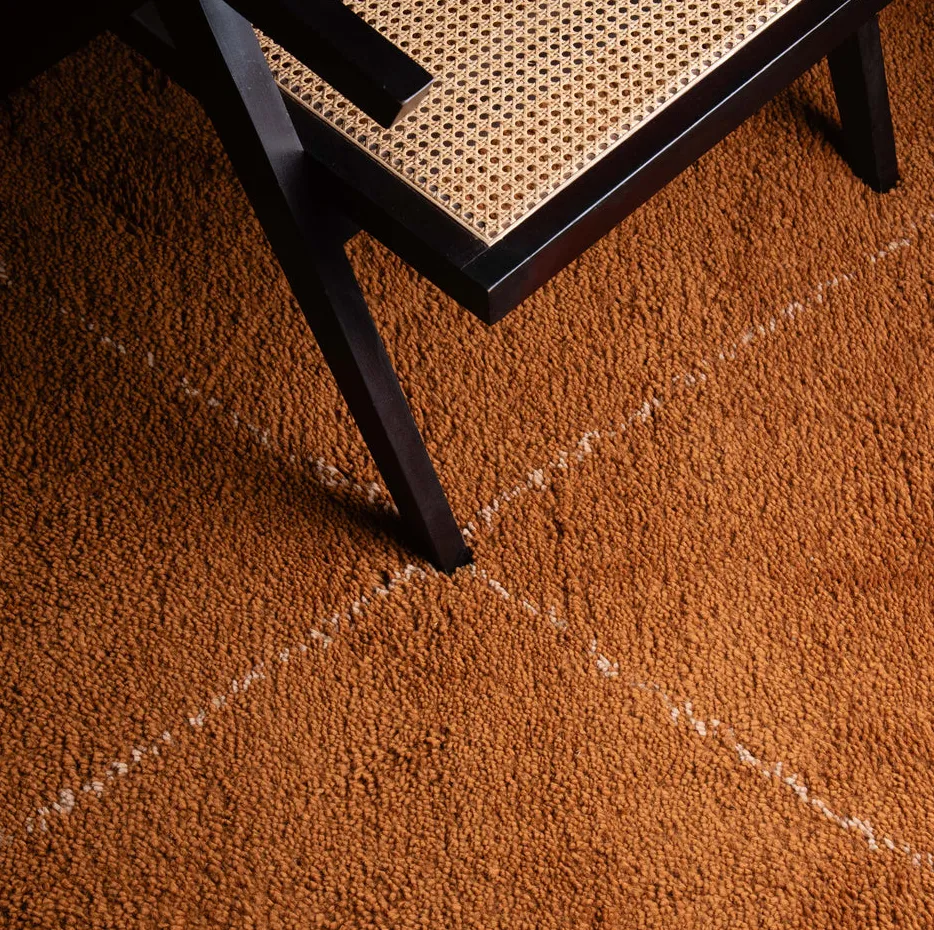 Tapis Beni Ouarain Oulmès marron, vue 6 sur 7