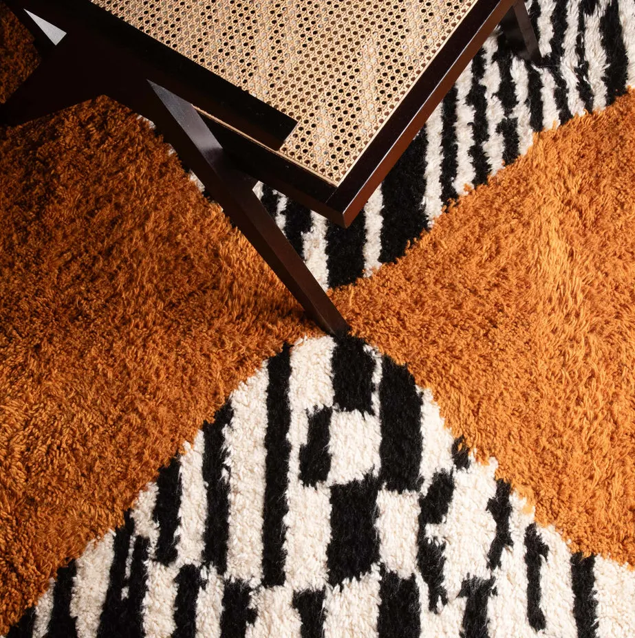 Tapis Beni Ouarain Oulmès orange, vue 7 sur 7