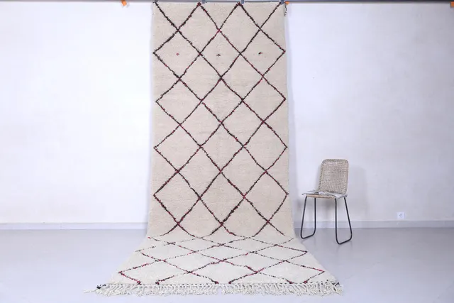 Tapis Beni Ouarain Ourika crème à losanges — tapis beni ouarain