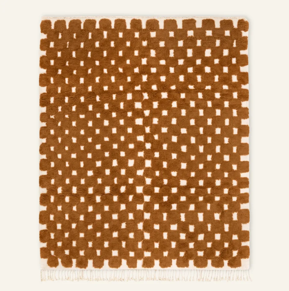 Tapis Beni Ouarain Rissani marron — tapis beni ouarain tissé à la main
