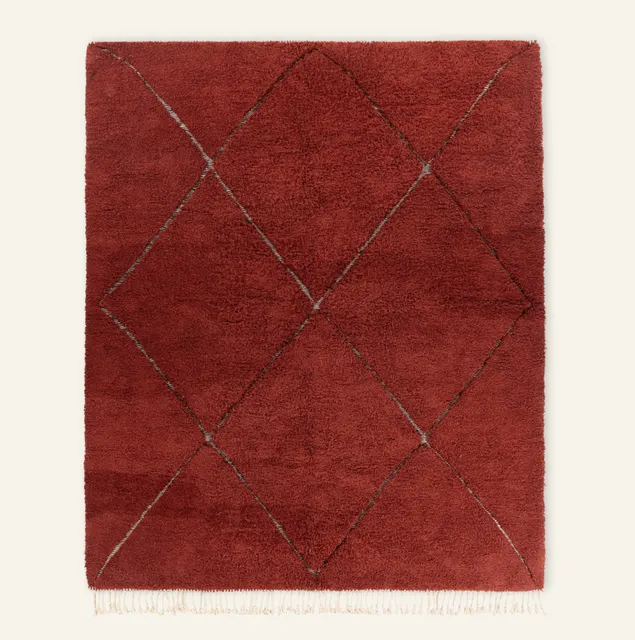 Tapis Beni Ouarain Saghro rouge — tapis beni ouarain
