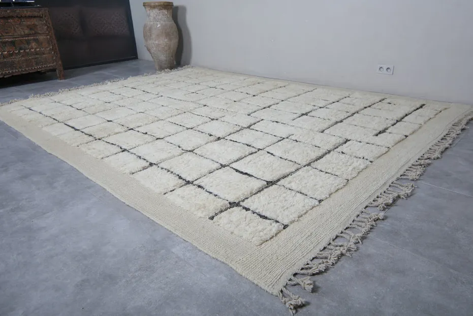 Tapis Beni Ouarain Sidi-Ali crème, vue 5 sur 7