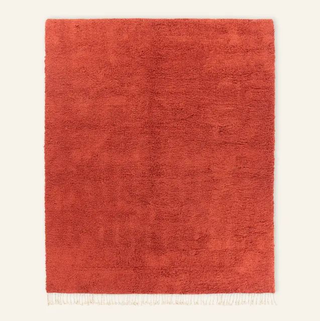 Tapis Beni Ouarain Siman terracotta et beige — tapis beni ouarain