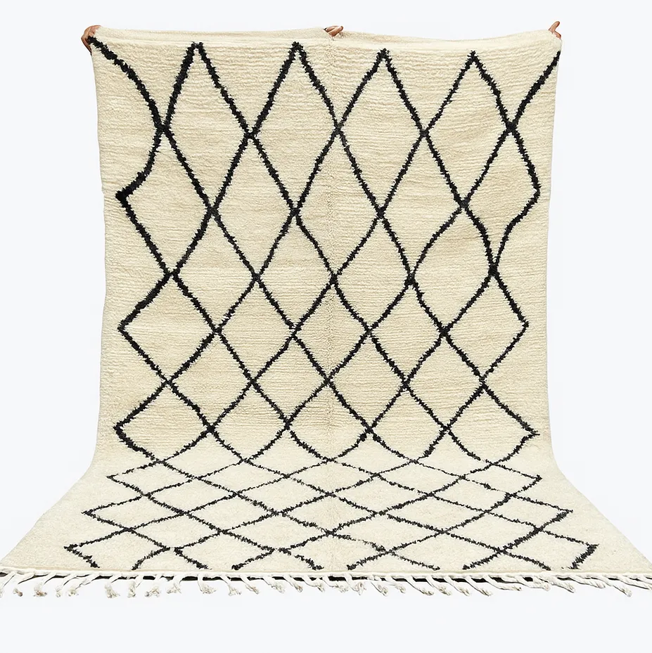 Tapis Beni Ouarain Tagant à losanges — tapis beni ouarain tissé à la main