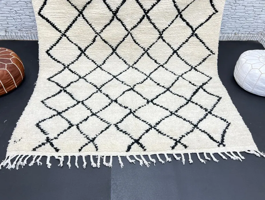 Tapis Beni Ouarain Tagant à losanges, vue 3 sur 4