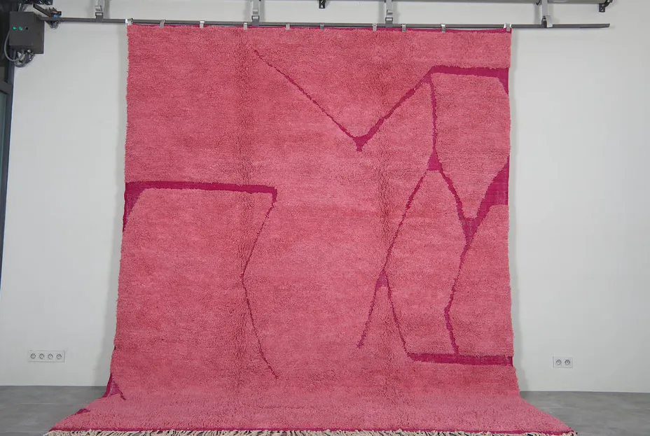 Tapis Beni Ouarain Taghazout rose, vue 4 sur 7