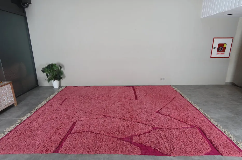 Tapis Beni Ouarain Taghazout rose, vue 5 sur 7