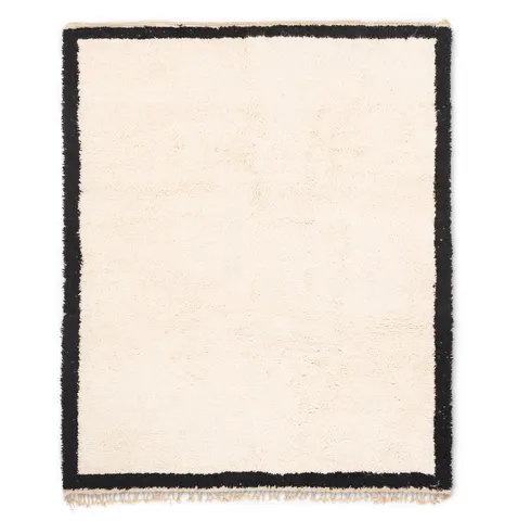 Tapis Beni Ouarain Tahanaout beige et blanc uni — tapis beni ouarain