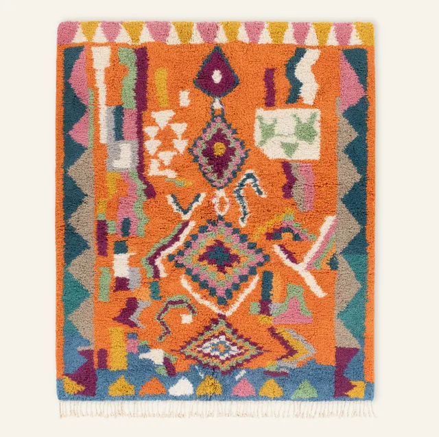 Tapis Beni Ouarain Tahanaout multicolore — tapis beni ouarain