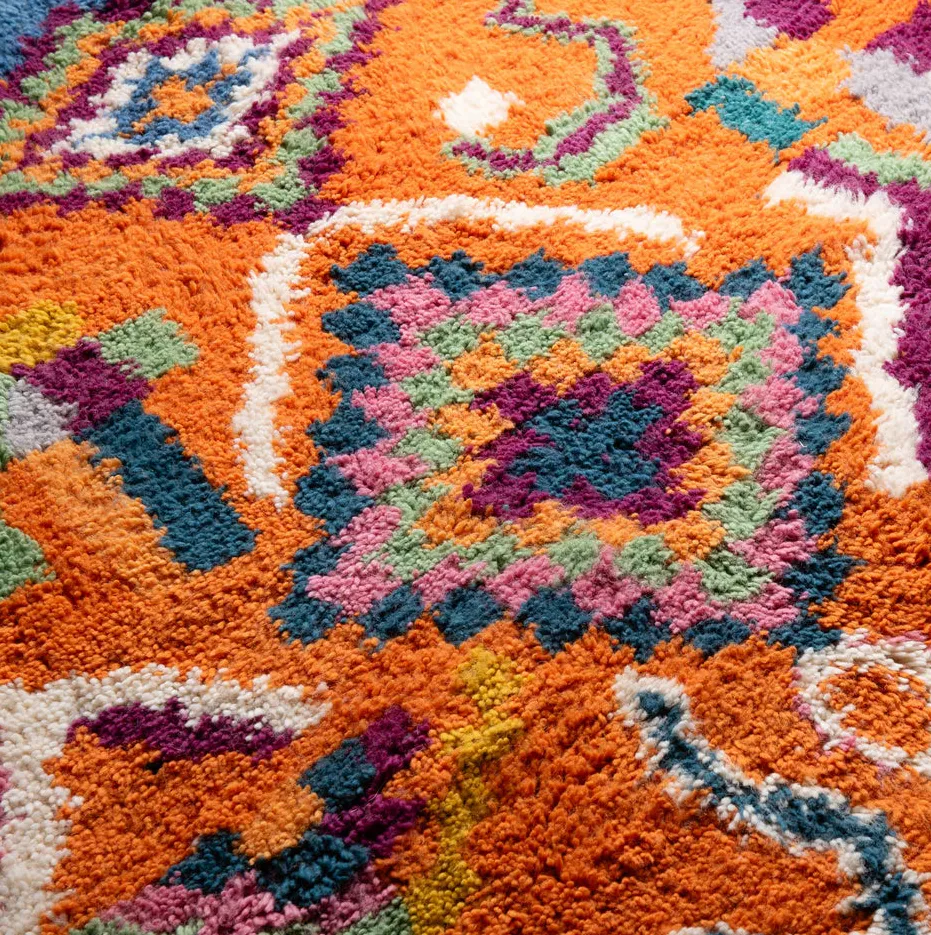 Tapis Beni Ouarain Tahanaout multicolore, vue 3 sur 3