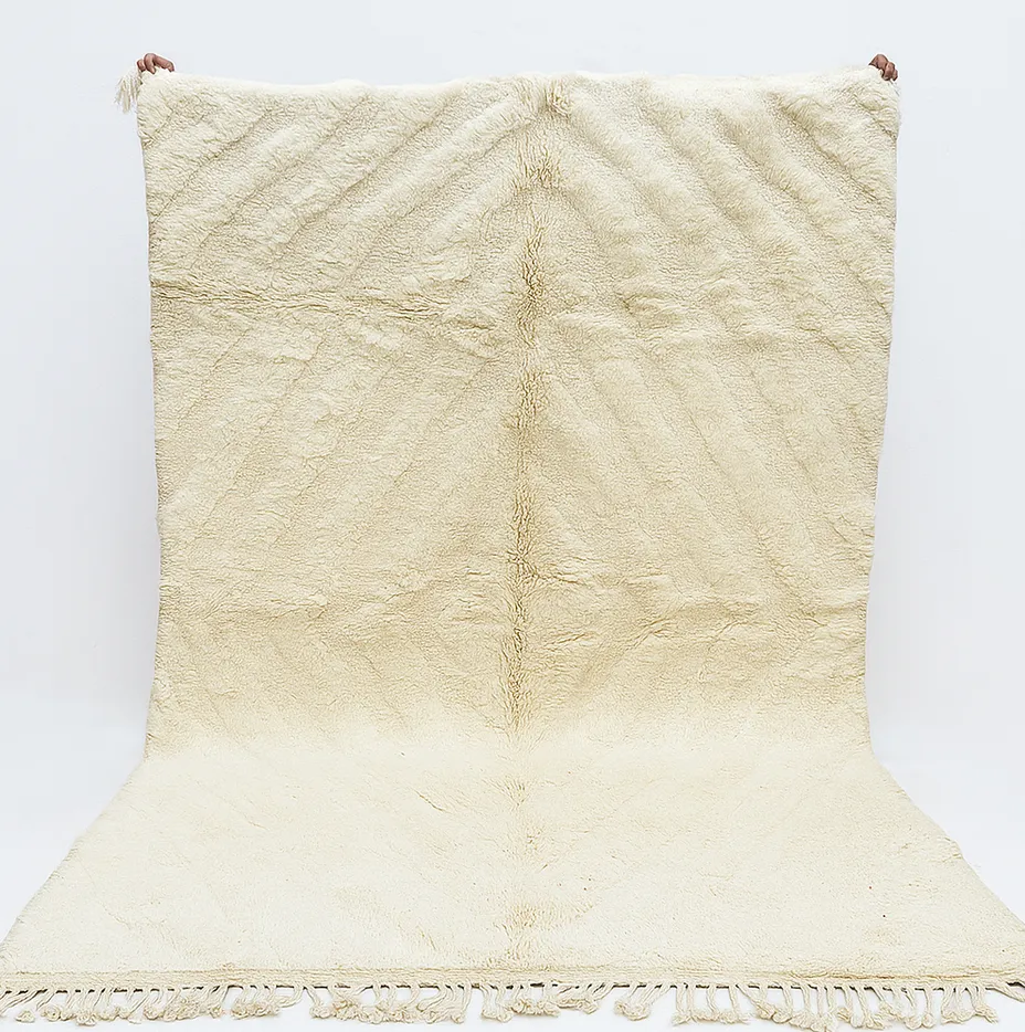 Tapis Beni Ouarain Tala crème — tapis beni ouarain tissé à la main