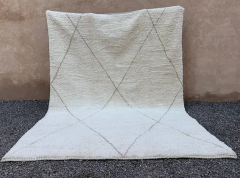 Tapis Beni Ouarain Tamayt crème à losanges — tapis beni ouarain