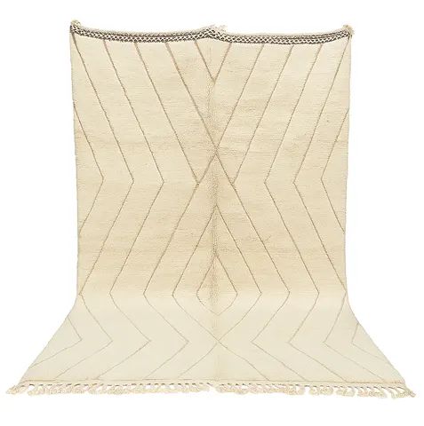 Tapis Beni Ouarain Tamurt beige à lignes — tapis beni ouarain