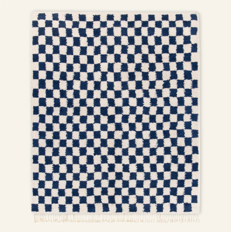 Tapis Beni Ouarain Taroudant bleu — tapis beni ouarain tissé à la main