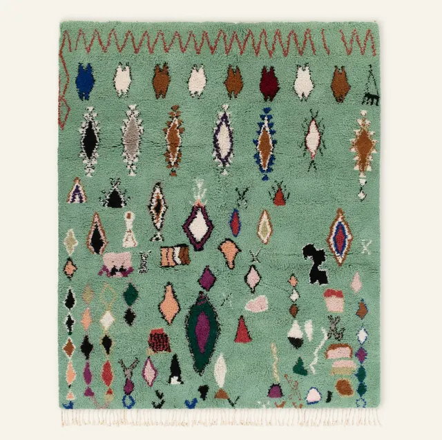 Tapis Beni Ouarain Tazekka beige et blanc — tapis beni ouarain