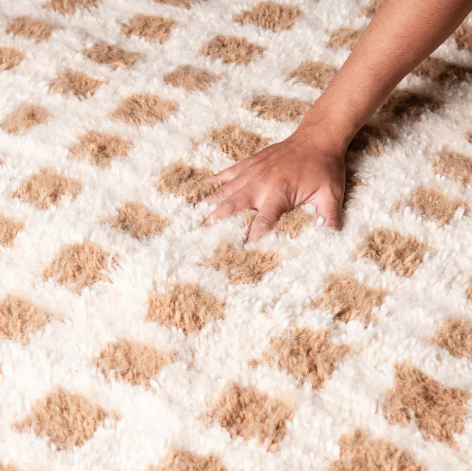 Tapis Beni Ouarain Telouet beige et rose, vue 5 sur 7