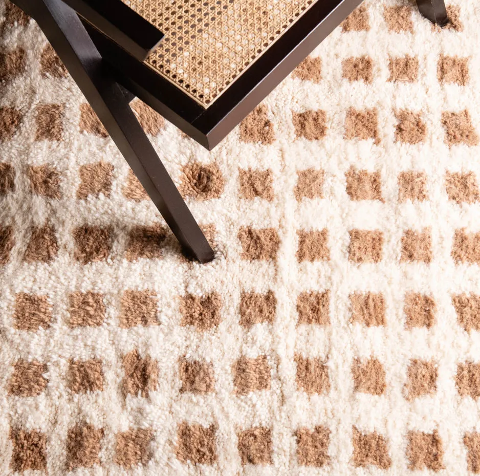 Tapis Beni Ouarain Telouet beige et rose, vue 6 sur 7